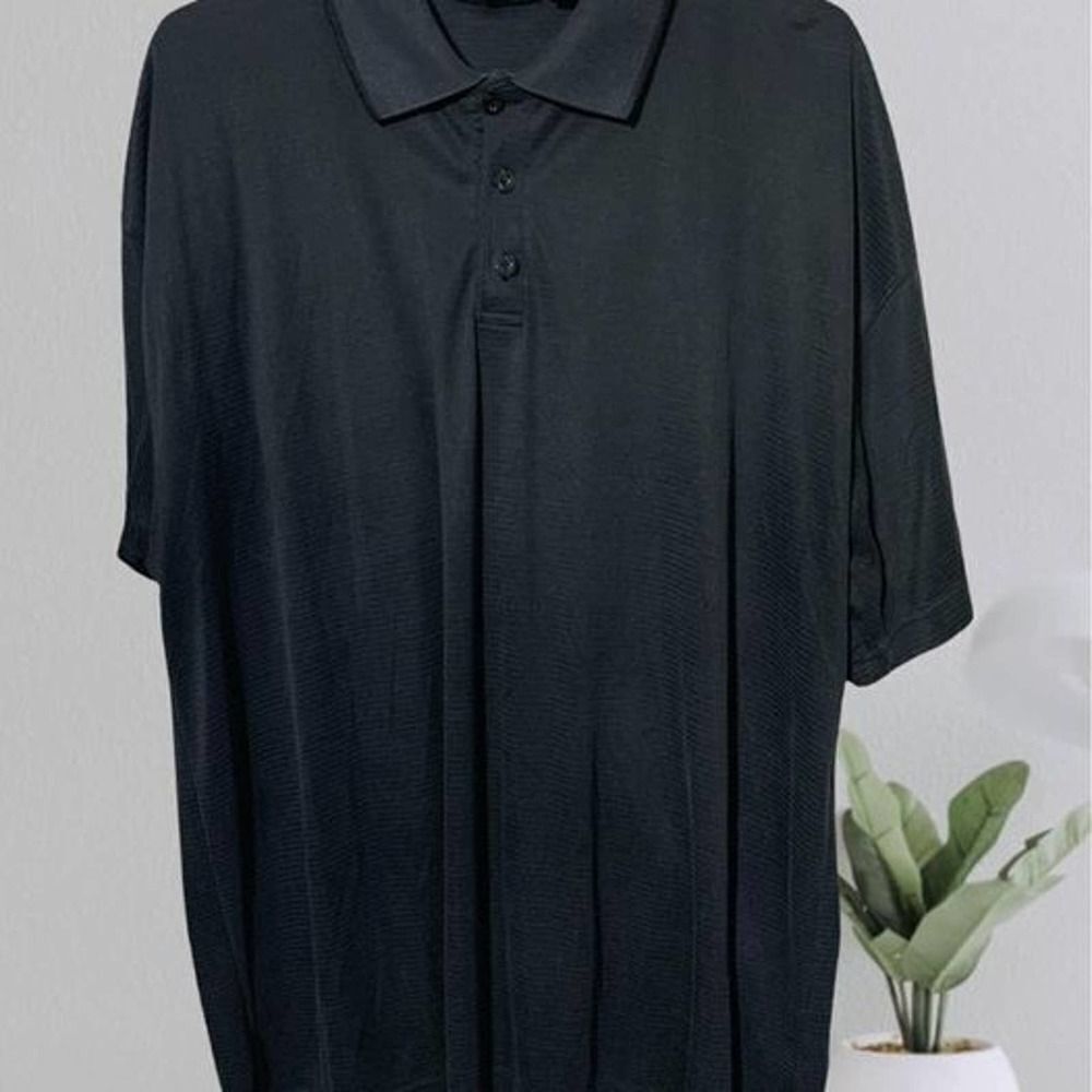 Men’s Sueded Utopia Black Polo Shirt XL